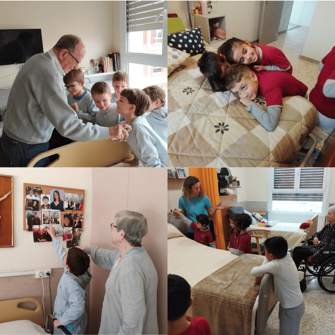 Projecte Fem vincles. Visita dels alumnes de primer de primària a una unitat de convivència de la residència.