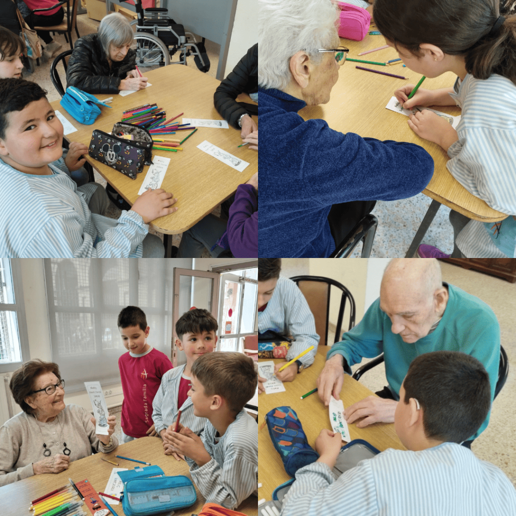 Projecte Fem vincles. Visita dels alumnes de primer de primària a una unitat de convivència de la residència.